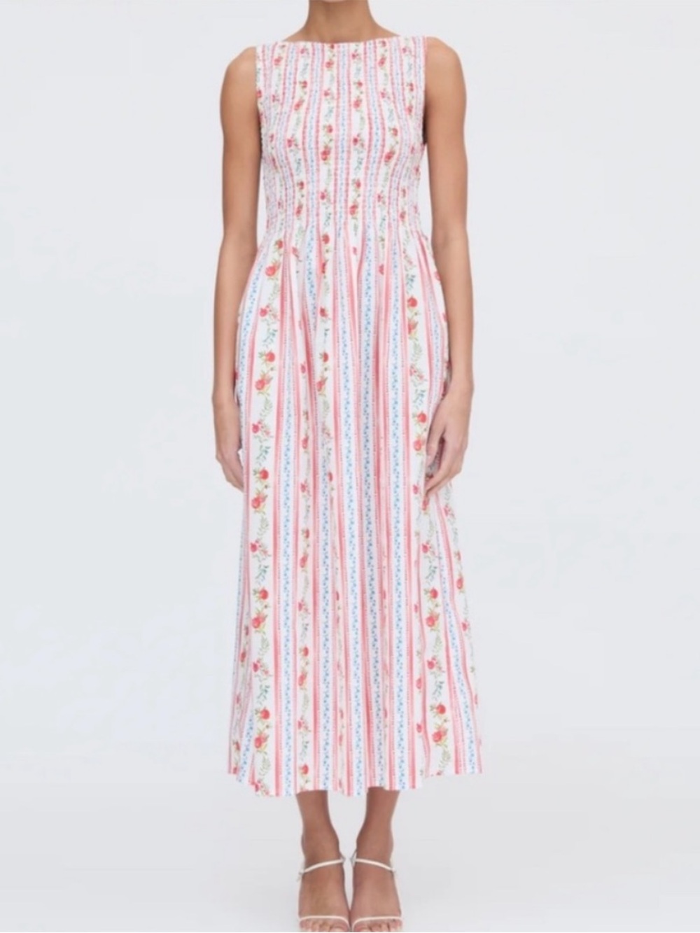 Hill House Cosima Nap dress Maxi Pomegranate Stripe Size M
